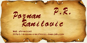 Poznan Ranilović vizit kartica